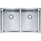 Fregadero tripe instalacion FRANKE. BXX 220 34-34 FREG. BOX. 127.0373.651. Dos cubetas. Inoxidable. acabado acero. Para mueble de 80